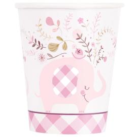 Pahvimukit Pinkki Elefantti 27cl 8 kpl