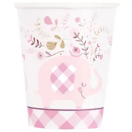 Pahvimukit Pinkki Elefantti 27cl 8 kpl