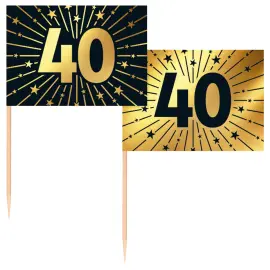 Cocktailtikut 40 vuotta Kulta/Musta 50 kpl