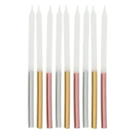 Pitkät Kakkukynttilät Metallic Glamour