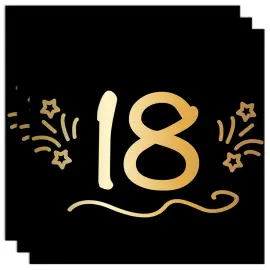 Paperiservetit Musta 18 vuotta 16 kpl