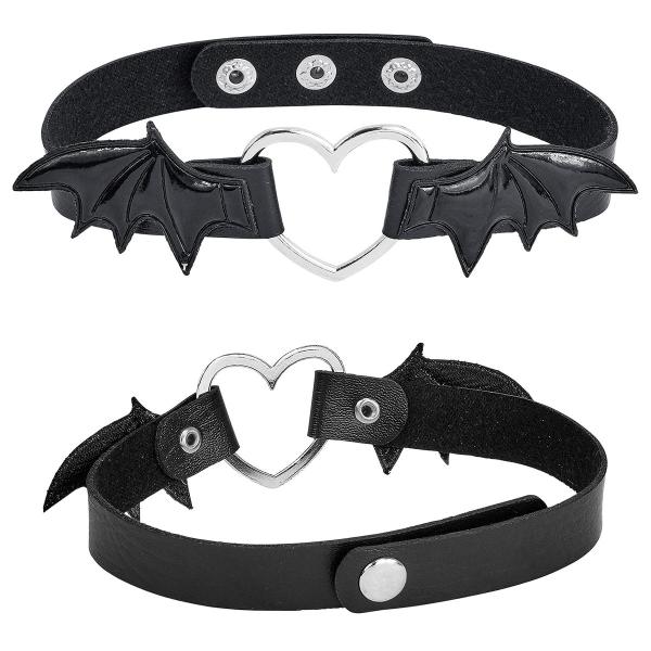 Choker Sydämellä ja Lepakonsiivillä Musta
