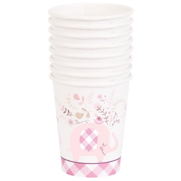 Pahvimukit Pinkki Elefantti 27cl 8 kpl