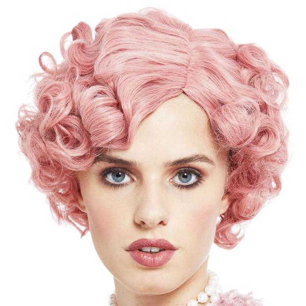 20-luvun Peruukki Flirty Flapper Pastelli Pinkki