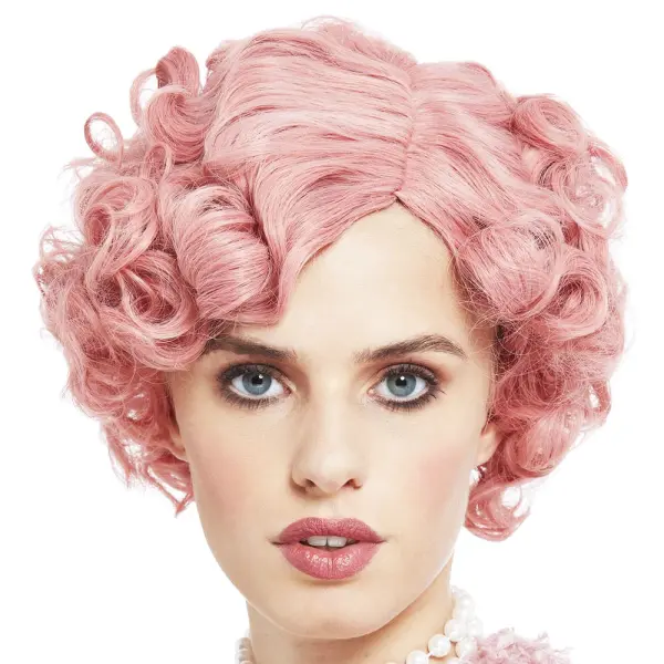 20-luvun Peruukki Flirty Flapper Pastelli Pinkki