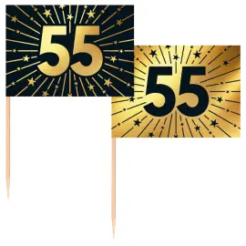 Cocktailtikut 55 vuotta Kulta/Musta 50 kpl