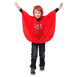 Piru Poncho Lapset Punainen 4-9 vuotta