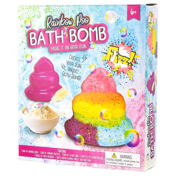 Itsetehty Rainbow Poo Kylpypommi