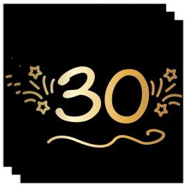 Paperiservetit Musta 30 vuotta 16 kpl