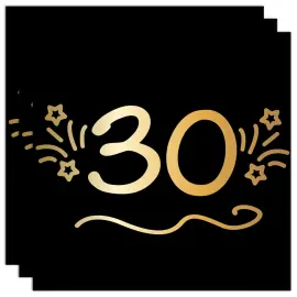 Paperiservetit Musta 30 vuotta 16 kpl