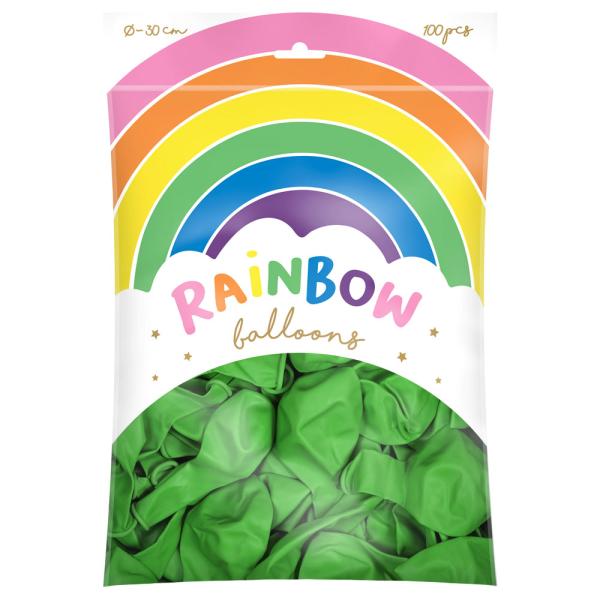 Rainbow Lateksi-ilmapallot Metallic Vaaleanvihreä 100-pakkaus