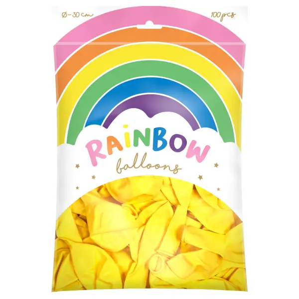 Rainbow Lateksi-ilmapallot Metallic Keltainen 100-pakkaus