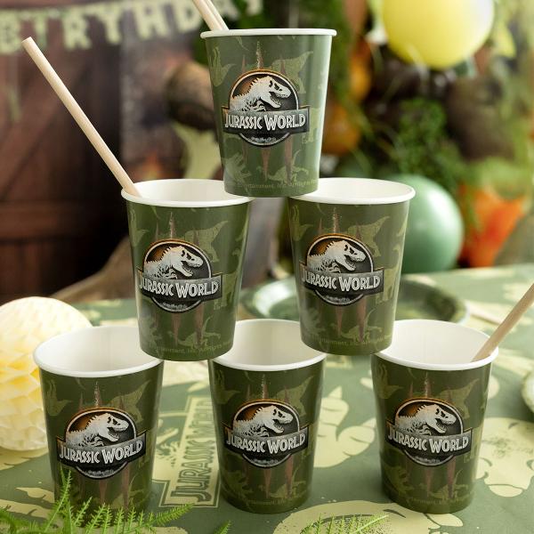 Jurassic World Pahvimukit 25 cl 6 kpl