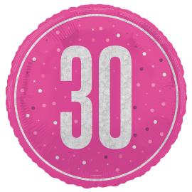 Py&ouml;re&auml; Folioilmapallo Numerolla 30 Cerise 45,7 cm