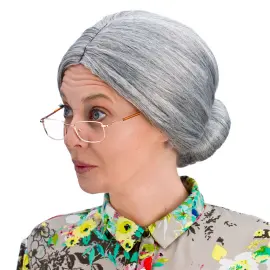 Granny Bun Harmaa Tätiperuukki