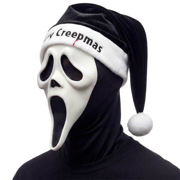 Ghostface Naamio Joulupukin Lakilla Mustavalkoinen
