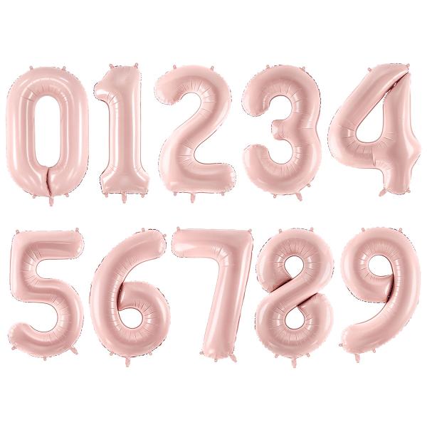 Numeroilmapallo Pastellipinkki