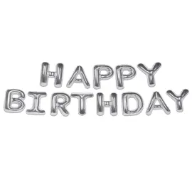 Ilmapalloviirinauha Happy Birthday Hopea