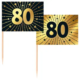 Cocktailtikut 80 vuotta Kulta/Musta 50 kpl