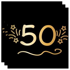 Paperiservetit Musta 50 vuotta 16 kpl