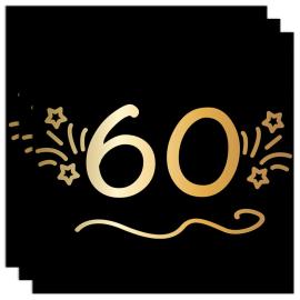 Paperiservetit Musta 60 vuotta 16 kpl