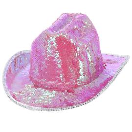 Cowboyhattu Paljetit Irisoiva Pinkki