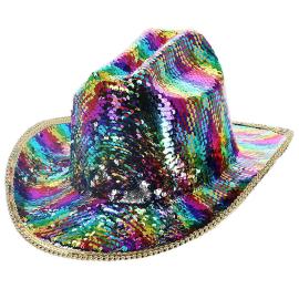 Cowboyhattu Paljetit Rainbow
