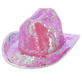 Cowboyhattu Paljetit Irisoiva Pinkki