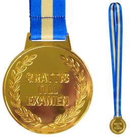 Kultamitali Nauhalla Grattis Till Examen 6,3 cm