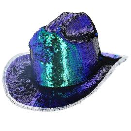 Cowboyhattu Paljetit Irisoiva Vihreä
