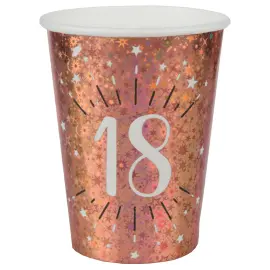 Pahvimukit 18 v Birthday Party Ruusukulta