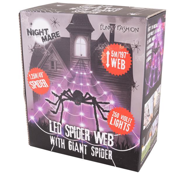 LED Hämähäkinverkko Hämähäkin kanssa 5 metriä