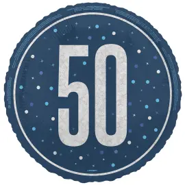 Py&ouml;re&auml; Folioilmapallo Numerolla 50 Tummansininen 45,7 cm
