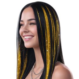 Hiussuortuvat Glitter Kulta