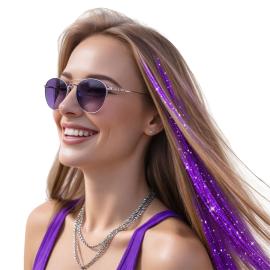 Hiussuortuvat Glitter Violetti