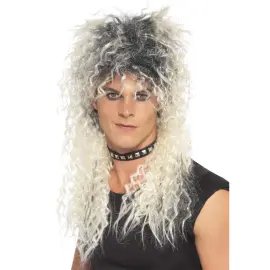 Rock-peruukki Musta/Blondi