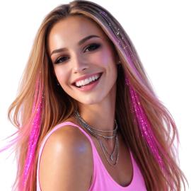 Hiussuortuvat Glitter Pinkki
