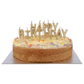 Kirjainkynttilät Happy Birthday Kulta