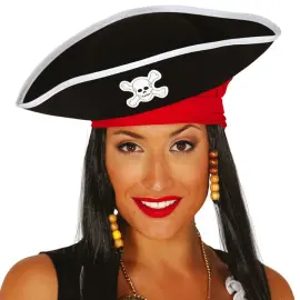 Merirosvohattu Musta/Valkoinen