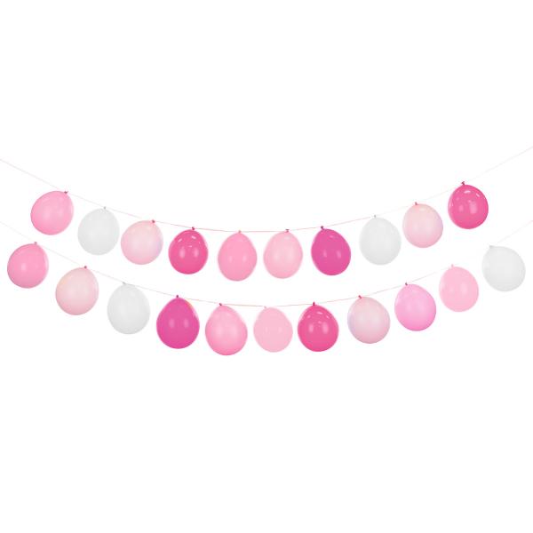DIY Ilmapalloviirinauha Pinkki/Valkoinen 21-kpl