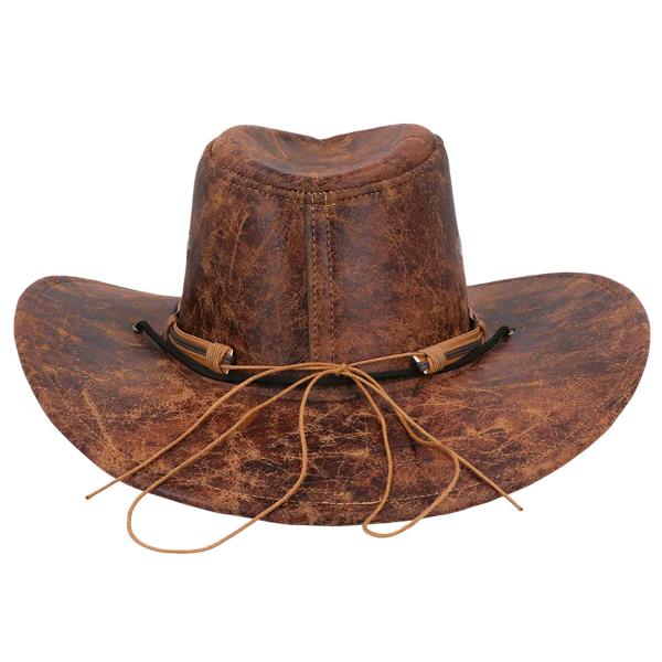 Tekonahkainen Cowboyhattu Ruskea