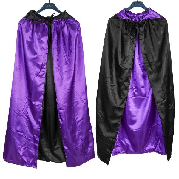 Käännettävä Viitta Hupulla Violetti/Musta