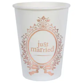 Pahvimukit Just Married Ruusukulta