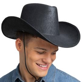 Cowboyhattu Vanhennettu Keinonahka Musta