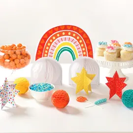 Retro Rainbow Paperikoristeet