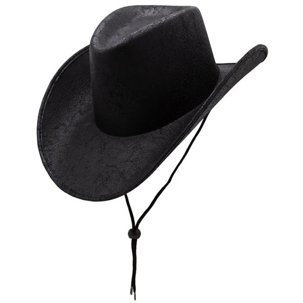 Cowboyhattu Vanhennettu Keinonahka Musta