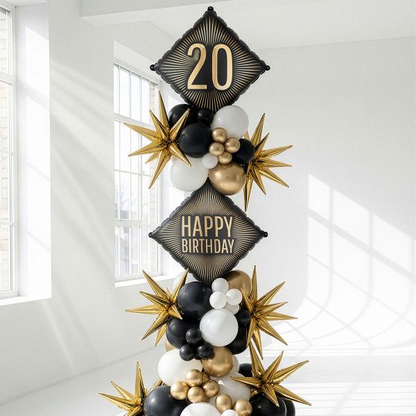 Folioilmapallo 20 Musta/Kulta 46 cm