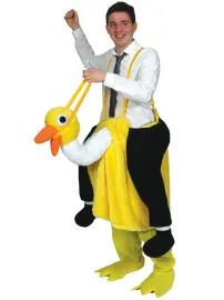 Naamiaisasu Strutsilla Ratsastava