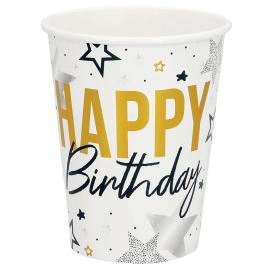 Pahvimukit Happy Birthday 25 cl