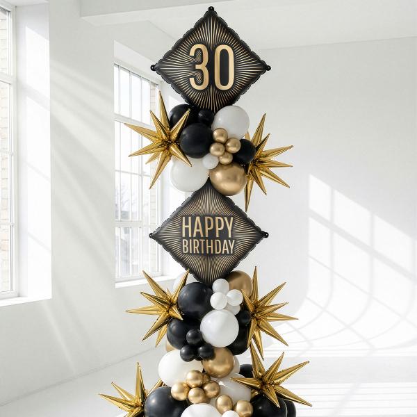 Folioilmapallo 30 Musta/Kulta 46 cm